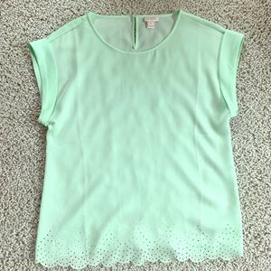 JCrew short sleeve eyelet design shirt